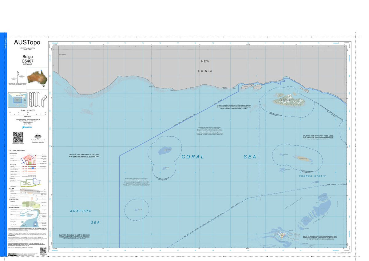 Boigu C5407 Map by Geoscience Australia | Avenza Maps