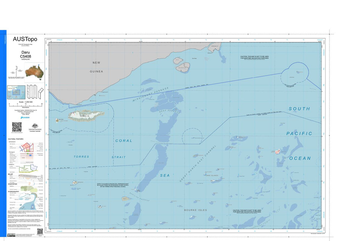 Daru C5408 Map by Geoscience Australia | Avenza Maps