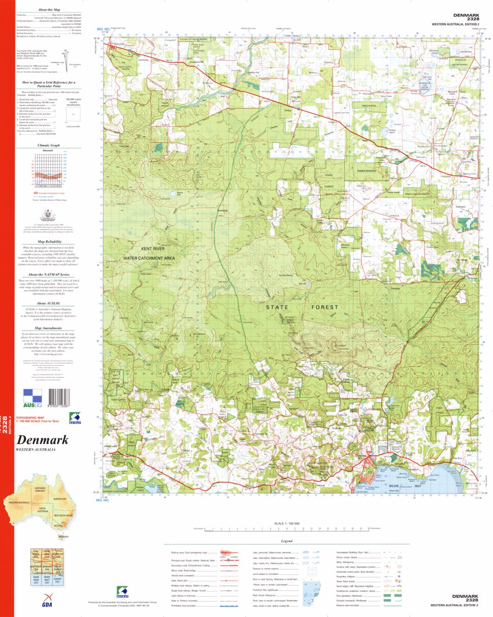Denmark (2328) Map by Geoscience Australia | Avenza Maps