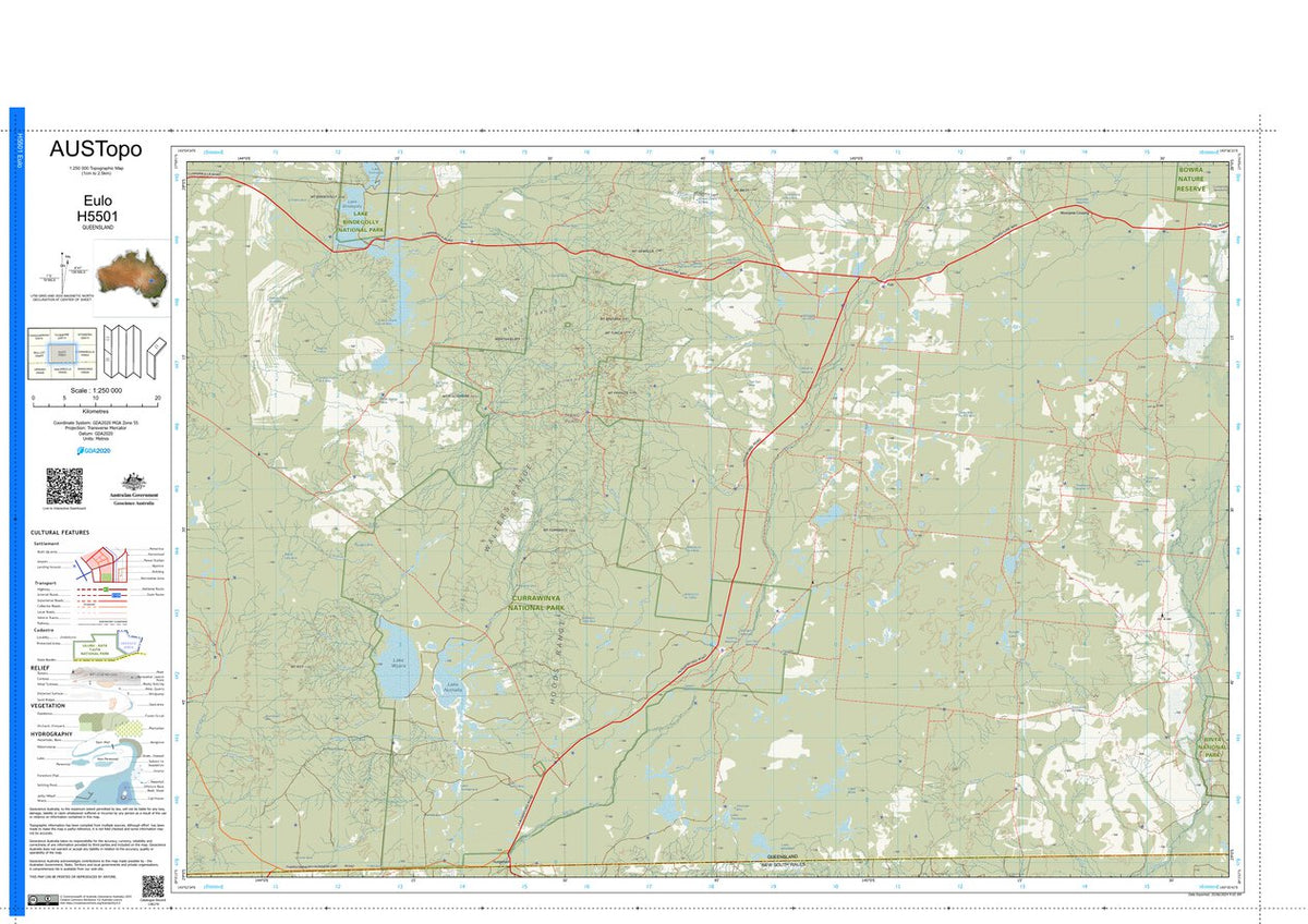 Eulo H5501 Map by Geoscience Australia | Avenza Maps