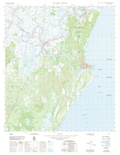 Geoscience Australia Evans Head (9539-1) digital map