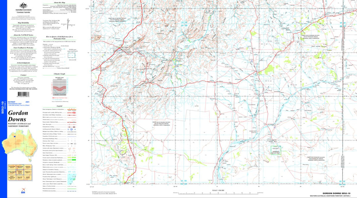 Gordon Downs SE52 - 10 Map by Geoscience Australia | Avenza Maps