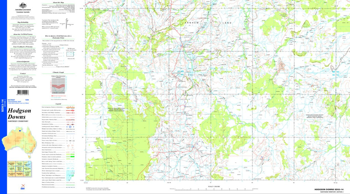 Hodgson Downs SD53 - 14 Map by Geoscience Australia | Avenza Maps