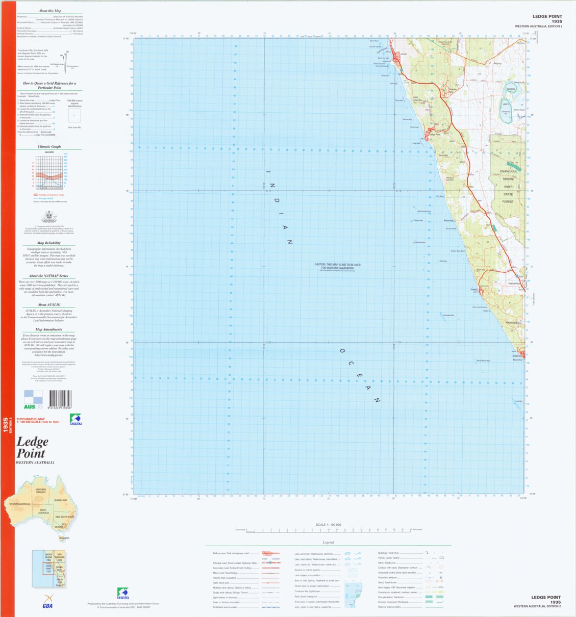 Ledge Point Map Ledge Point (1935) Map by Geoscience Australia | Avenza Maps
