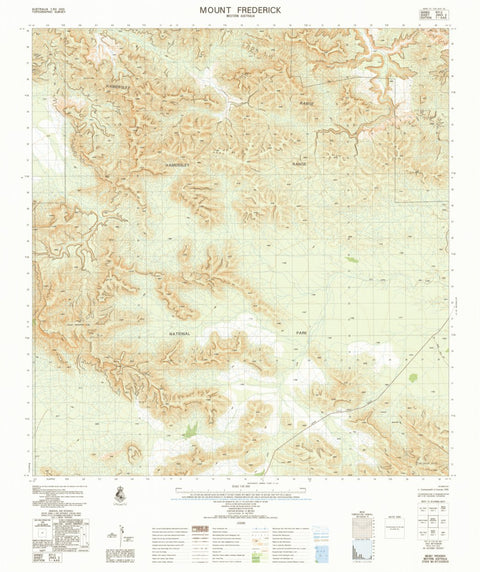 Geoscience Australia Mount Frederick (2553-3) digital map