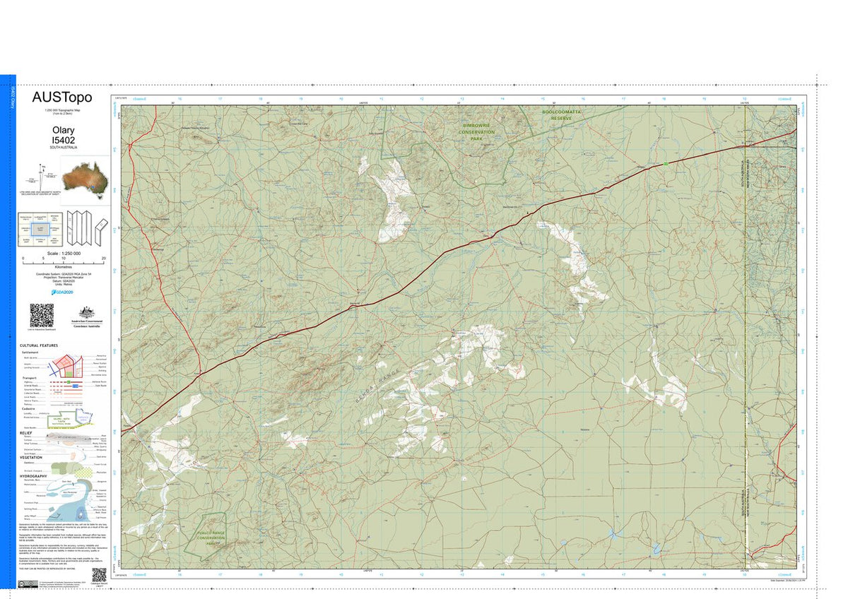 Olary I5402 Map by Geoscience Australia | Avenza Maps