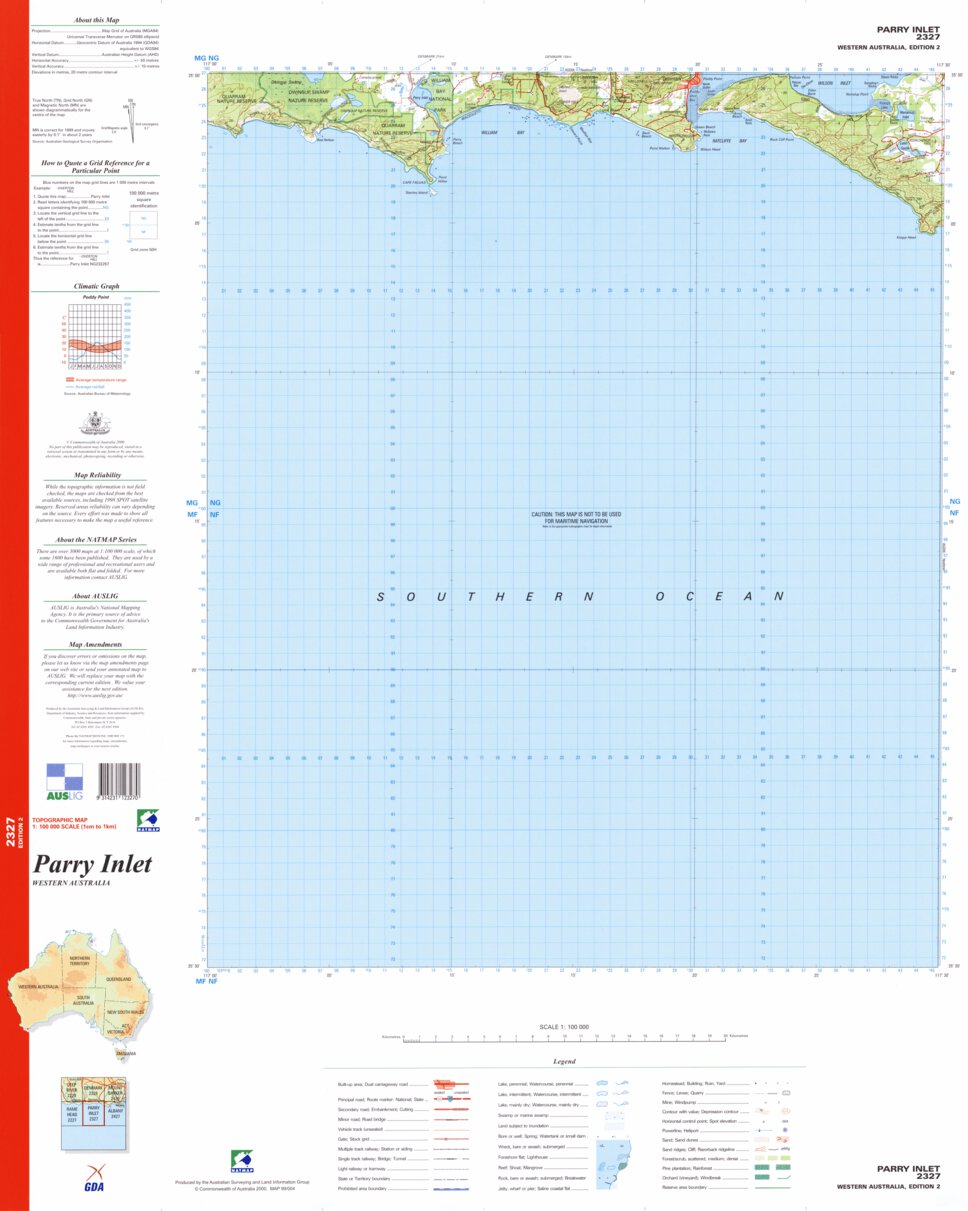Parry Inlet (2327) Map by Geoscience Australia | Avenza Maps