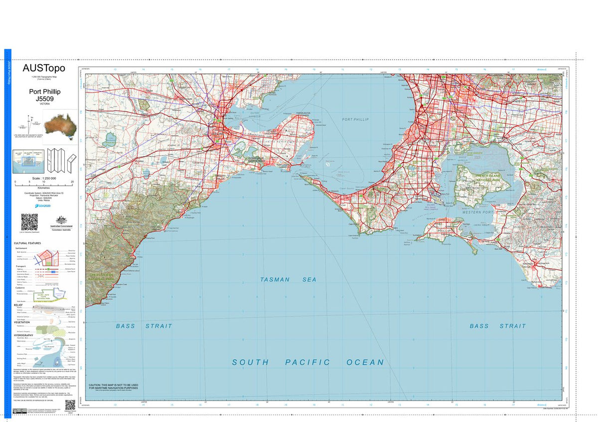 Port Phillip J5509 Map by Geoscience Australia | Avenza Maps