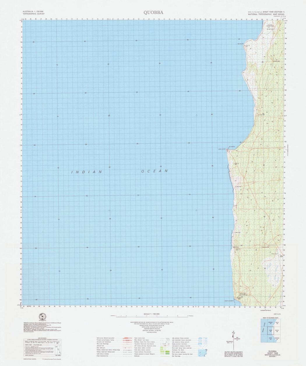 Quobba (1549) Map by Geoscience Australia | Avenza Maps