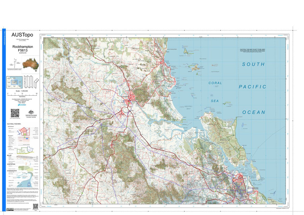 Rockhampton F5613 Map by Geoscience Australia | Avenza Maps