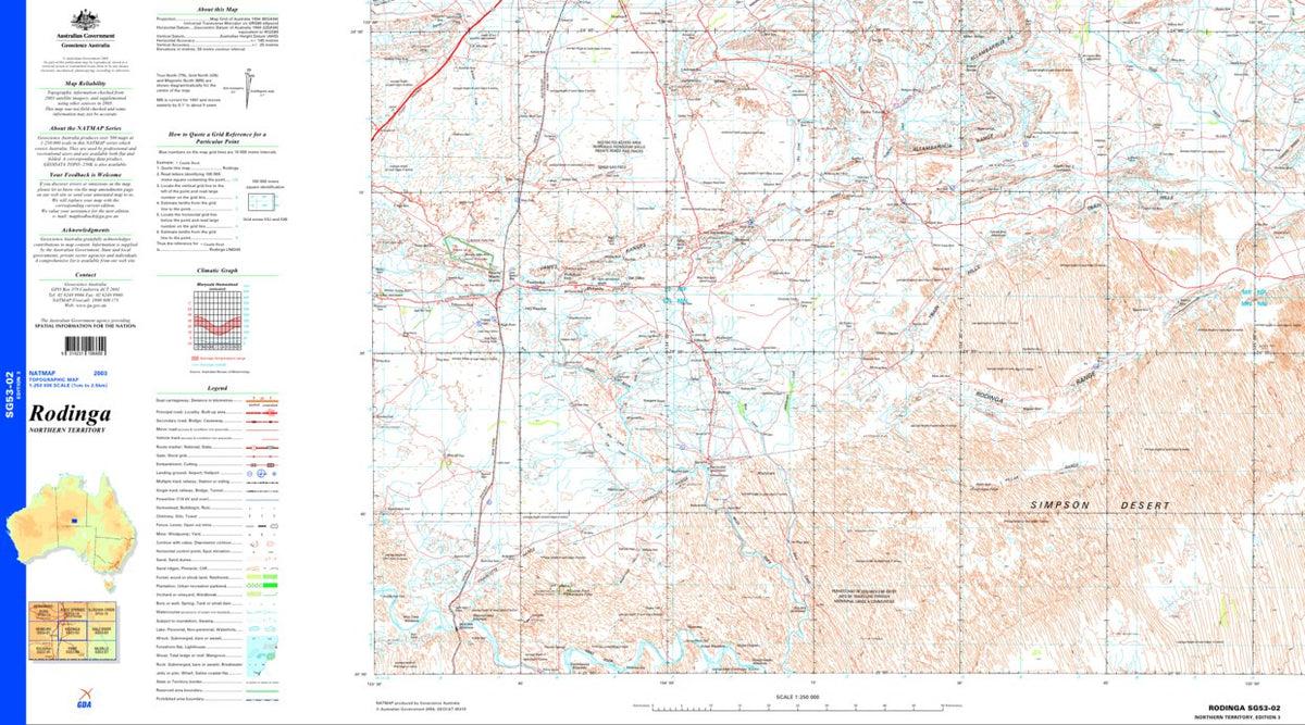 Rodinga SG53 - 02 Map by Geoscience Australia | Avenza Maps