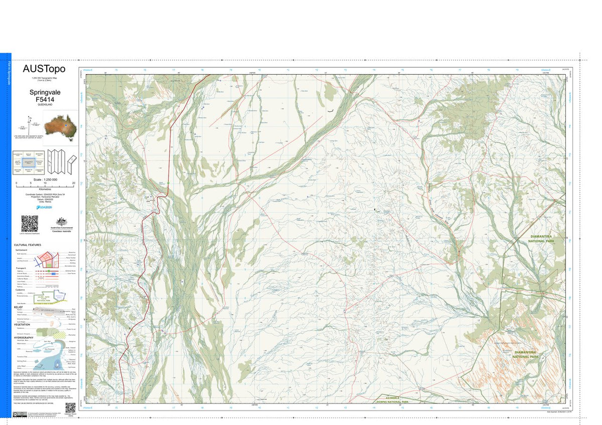 Springvale F5414 Map by Geoscience Australia | Avenza Maps