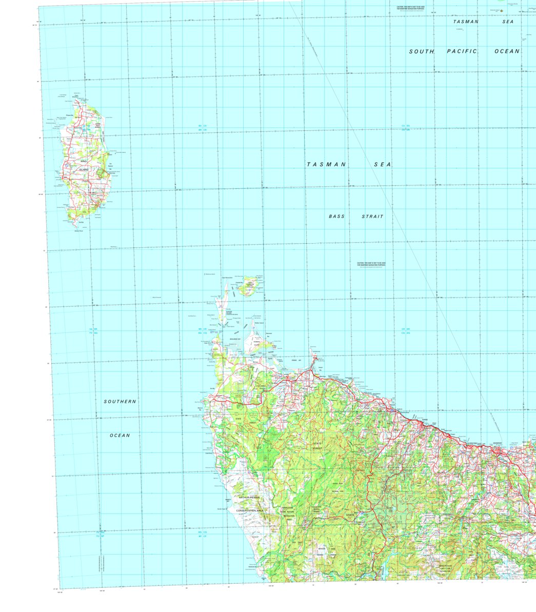 Tasmania North West SK55 20 Map by Geoscience Australia Avenza Maps