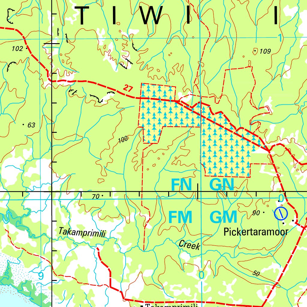 Tiwi Islands Special SC52 - 16 Map by Geoscience Australia | Avenza Maps