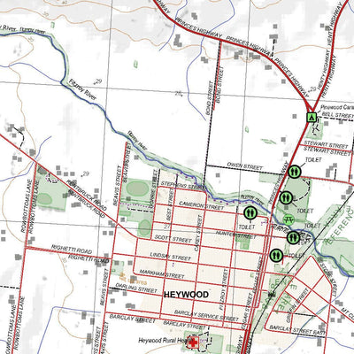 Getlost Maps Getlost Map 7221-4 HEYWOOD Victoria Topographic Map V16b 1:25,000 digital map