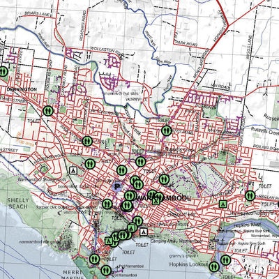 Getlost Maps Getlost Map 7321-7421 WARRNAMBOOL-MORTLAKE Victoria Topographic Map V16b 1:75,000 digital map