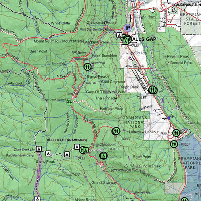 Getlost Maps Getlost Map 7323-7423 GRAMPIANS-ARARAT Victoria Topographic Map V16b 1:75,000 digital map
