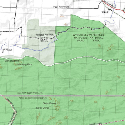 Getlost Maps Getlost Map 7327-7427 OUYEN-TYRRELL Victoria Topographic Map V16b 1:75,000 digital map