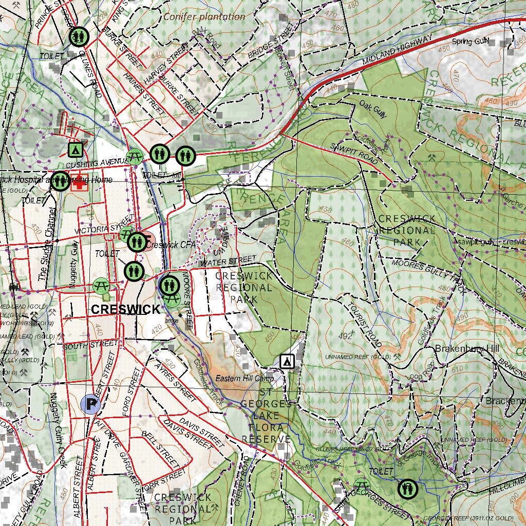 Getlost Map 7623-2 CRESWICK Victoria Topographic Map V16b 1:25,000 by ...