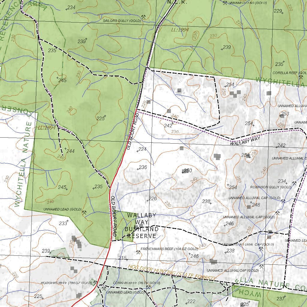 Getlost Map 76253 WEDDERBURN Victoria Topographic Map V16b 125,000 by