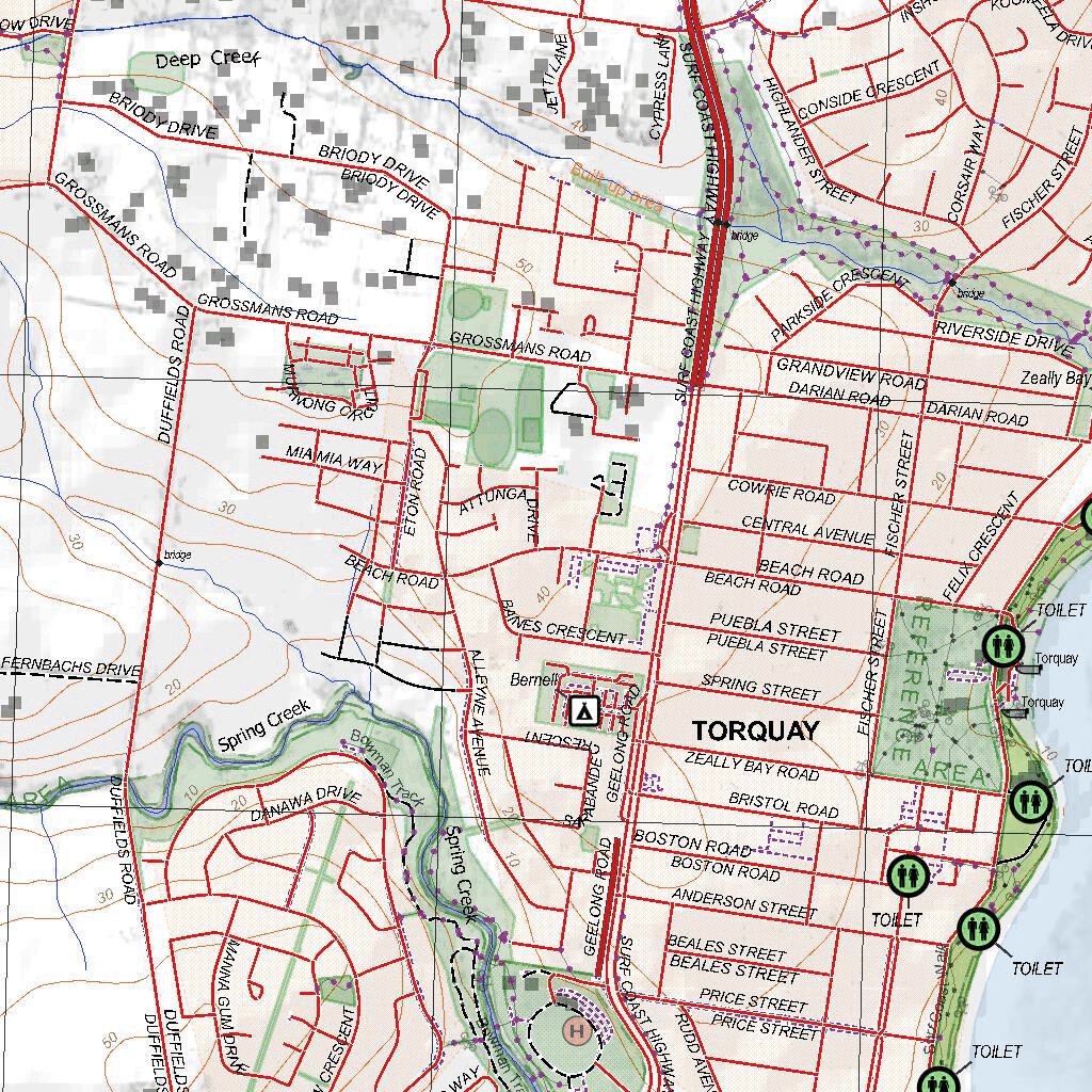 Getlost Map 7721-2 TORQUAY Victoria Topographic Map V16b 1:25,000 by ...