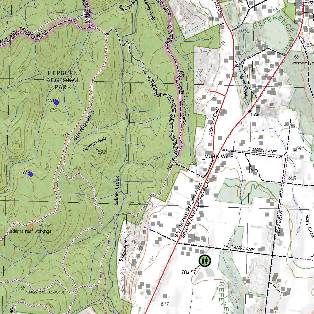 Getlost Map 7723-3 DAYLESFORD Victoria Topographic Map V16b 1:25,000 by ...