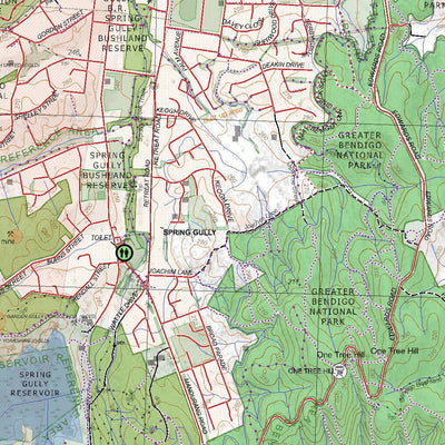 Getlost Maps Getlost Map 7724-2 BENDIGO Victoria Topographic Map V16b 1:25,000 digital map