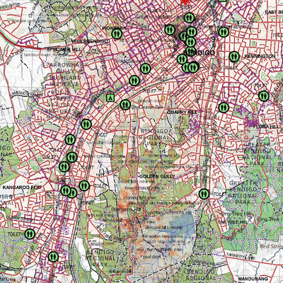 Getlost Maps Getlost Map 7724-7824 BENDIGO-HEATHCOTE Victoria Topographic Map V16b 1:75,000 digital map