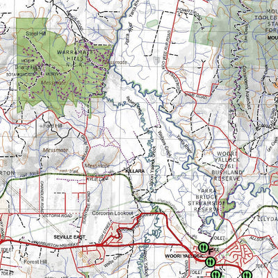 Getlost Maps Getlost Map 7922-8022 RINGWOOD-HEALSVILLE Victoria Topographic Map V16b 1:75,000 digital map