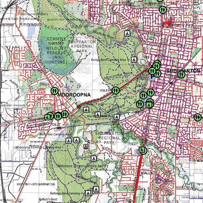 Getlost Maps Getlost Map 7925-8025 SHEPPARTON-DOOKIE Victoria Topographic Map V16b 1:75,000 digital map