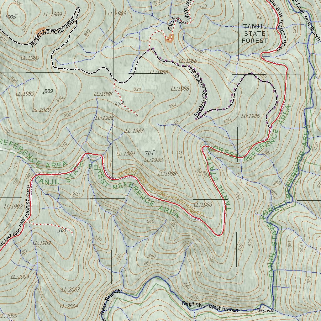 Getlost Map 8122-3 Noojee Victoria Topographic Map V16b 1:25,000 By 