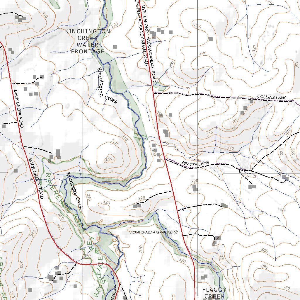 Getlost Map 8225-2 YACKANDANDAH Victoria Topographic Map V16b 1:25,000 ...