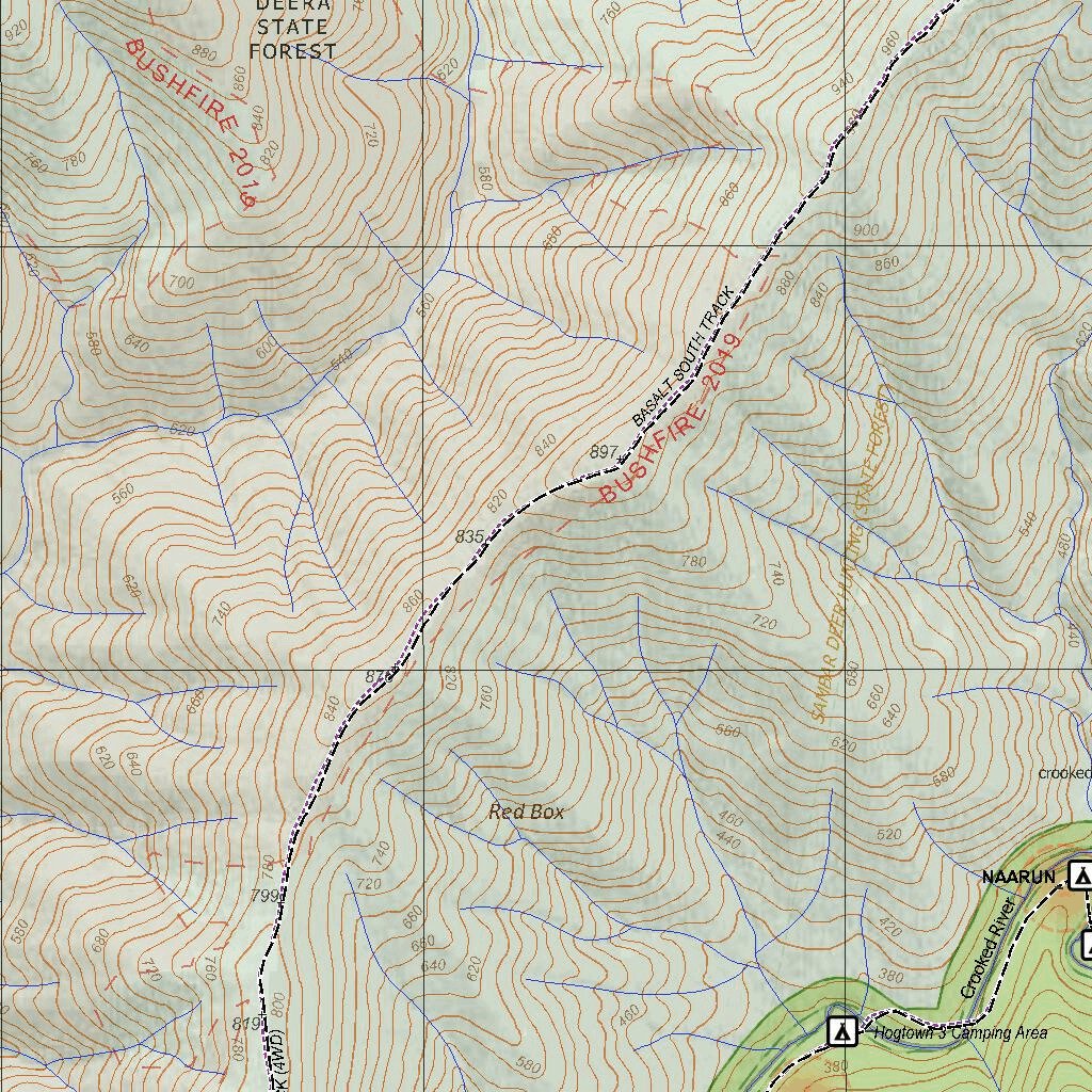 Getlost Map 8323-3 CROOKED RIVER Victoria Topographic Map V16b 1:25,000 ...