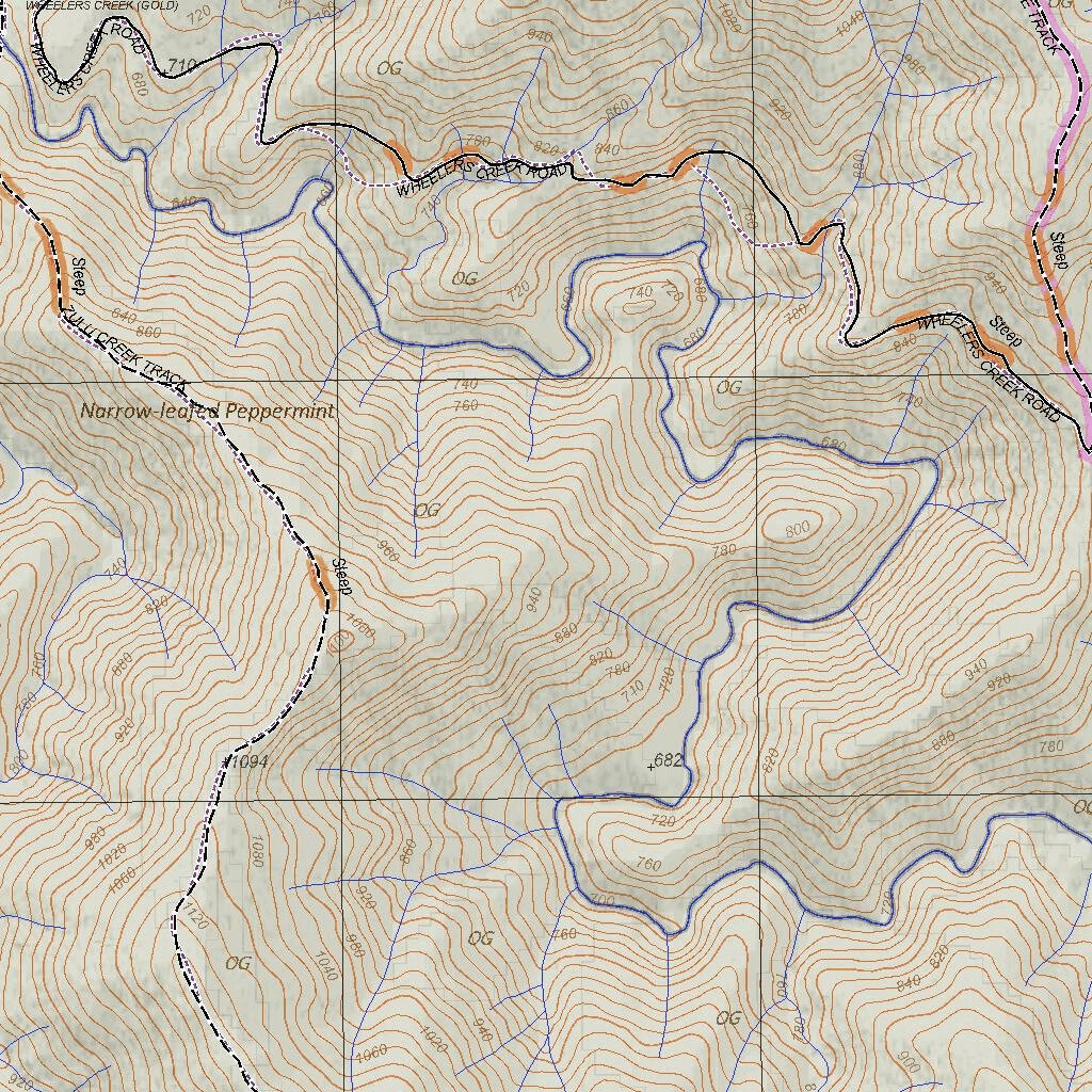 Getlost Map 8424-1 GIBBO Victoria Topographic Map V16b 1:25,000 by ...