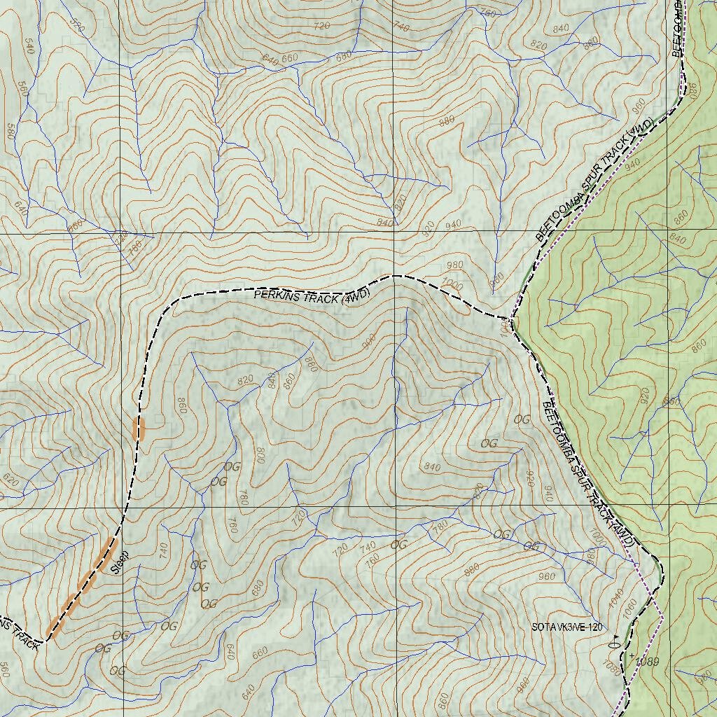 Getlost Map 8425-3 CRAVENSVILLE Victoria Topographic Map V16b 1:25,000 ...