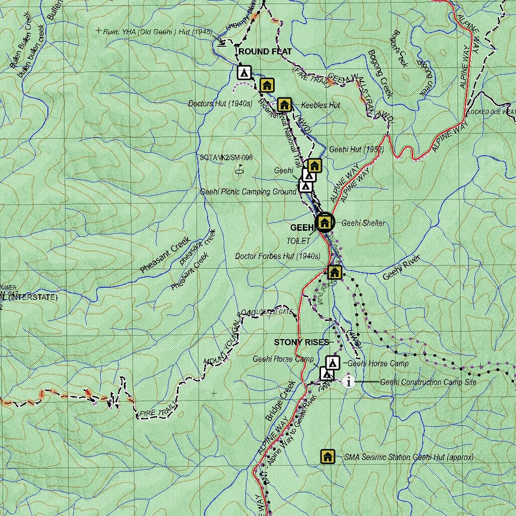 Getlost Map 8525 KOSCIUSZKO Victoria Topographic Map V16b 1:75,000 by ...