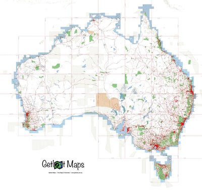 Getlost Maps Getlost Maps Index Map - Australia digital map