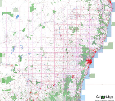 Getlost Maps Getlost Maps Index Map - New South Wales digital map