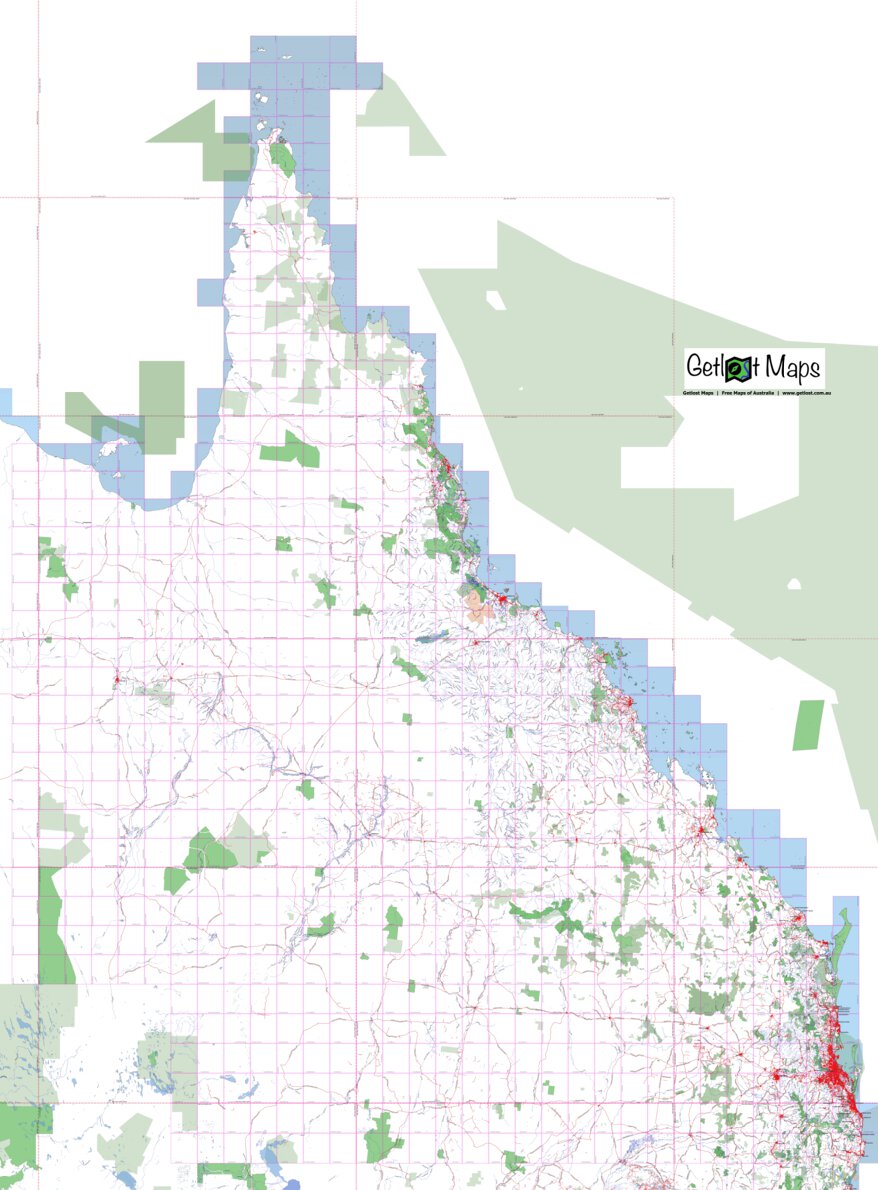 Getlost Maps Index Map - Queensland by Getlost Maps | Avenza Maps