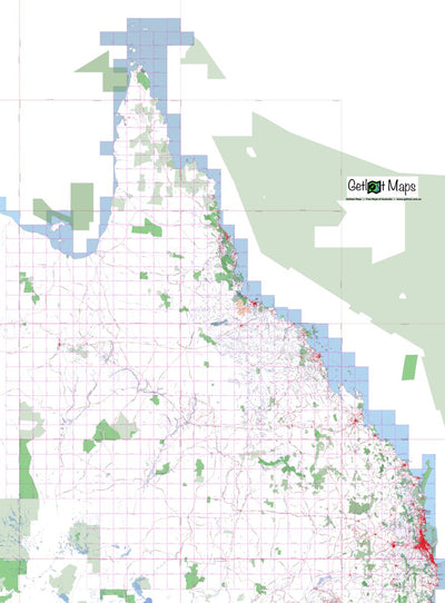 Getlost Maps Getlost Maps Index Map - Queensland digital map