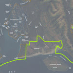Glacier Bay National Park Glacier Bay satellite map with placenames digital map