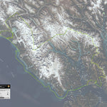 Glacier Bay National Park Glacier Bay satellite map with placenames digital map