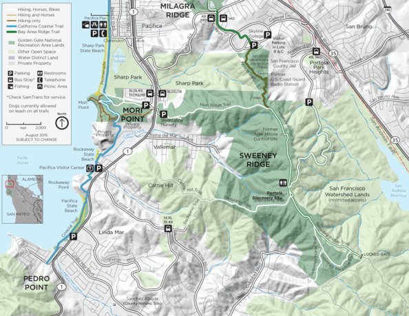 Sweeney Ridge Map Sweeney Ridge, Golden Gate National Recreation Area Map by Golden Gate ...