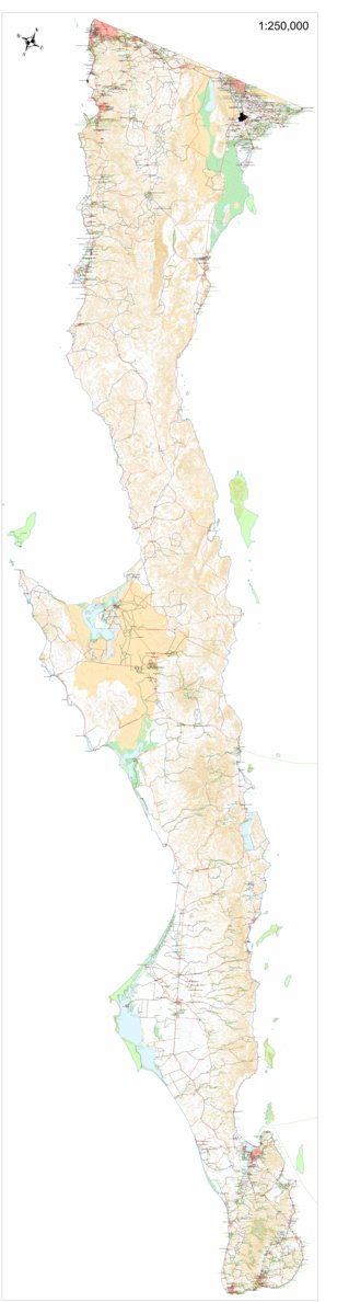 GoTrekkers Ltd Baja Mexico 1:250,000 digital map