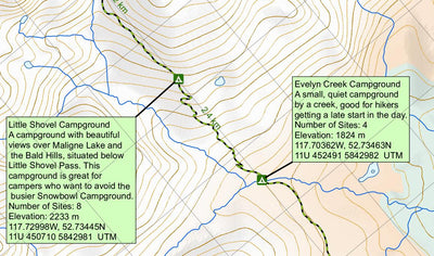 GoTrekkers Ltd Jasper National Park Skyline Trail digital map