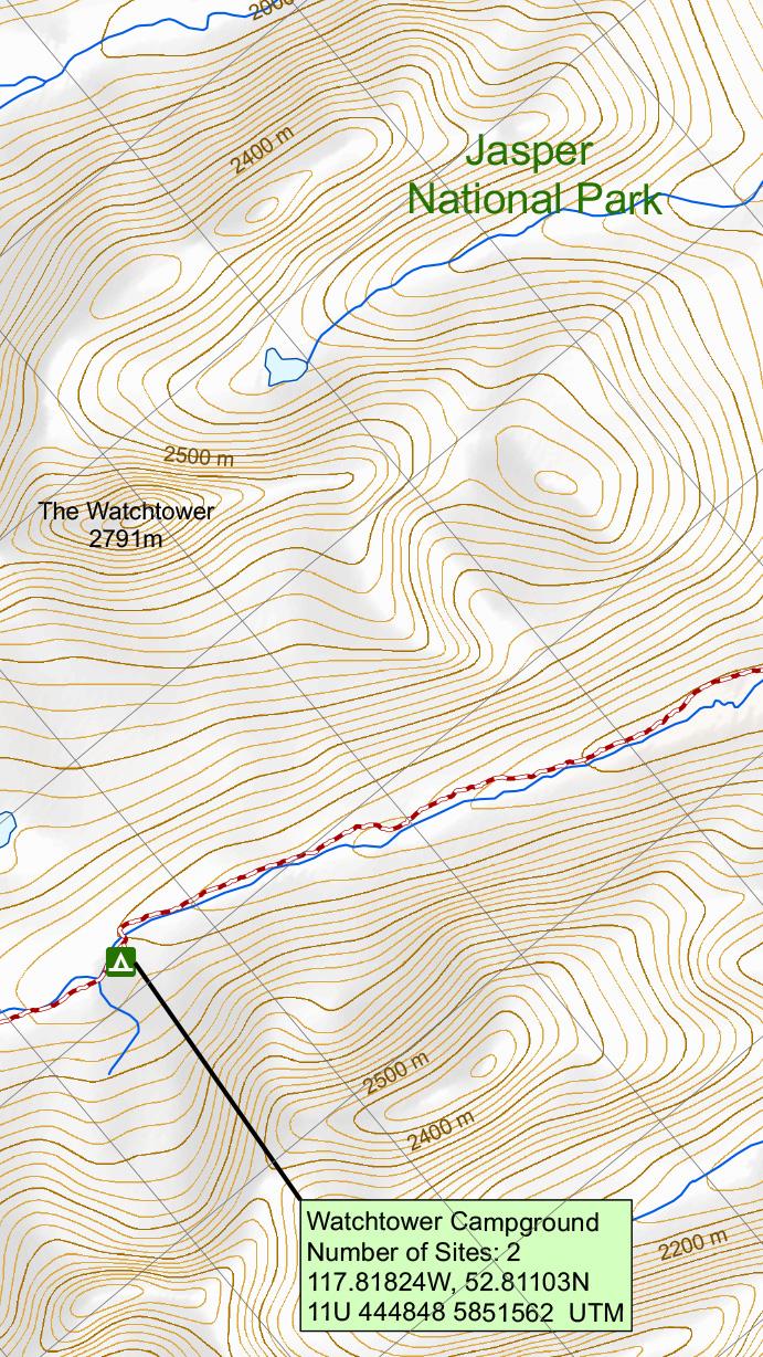 Jasper Track Map Jasper National Park Skyline Trail Map by GoTrekkers Ltd | Avenza Maps
