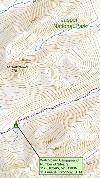 GoTrekkers Ltd Jasper National Park Skyline Trail digital map