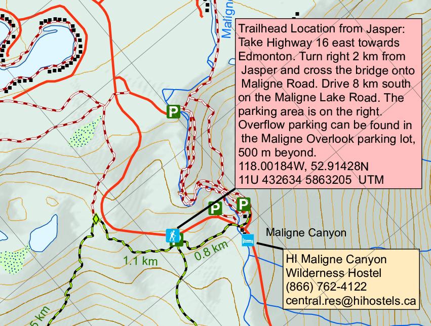 Jasper Track Map Jasper National Park Skyline Trail Map by GoTrekkers Ltd | Avenza Maps