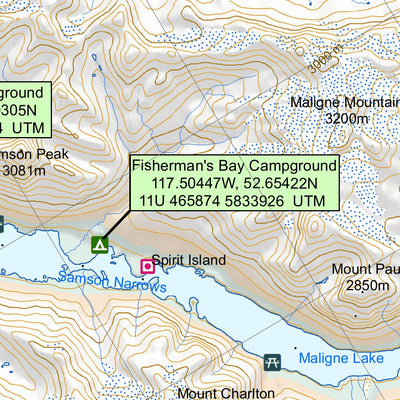 GoTrekkers Ltd Jasper National Park South Trail Planning Map digital map