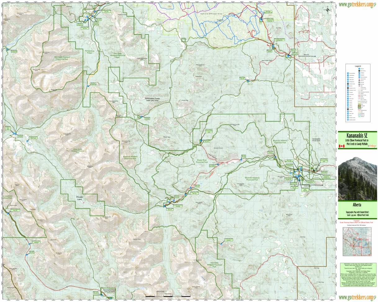 Kananaskis Southeast 2023 Map by GoTrekkers Ltd | Avenza Maps